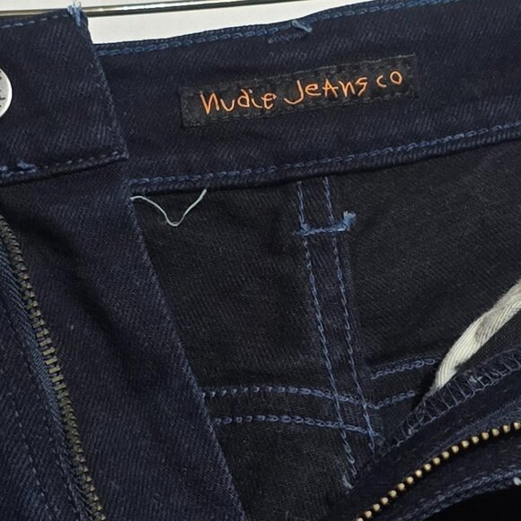 Nudie Jeans Co 100% Organic Cotton Lean Dean Jeans - Dry Black Indigo - Sz 33x34 - Picture 2 of 8